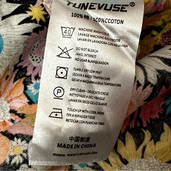 Tunevuse Mens Sz XL Vibrant Floral Button Down Shirt Regular Fit Happy Hipster - Picture 8 of 12